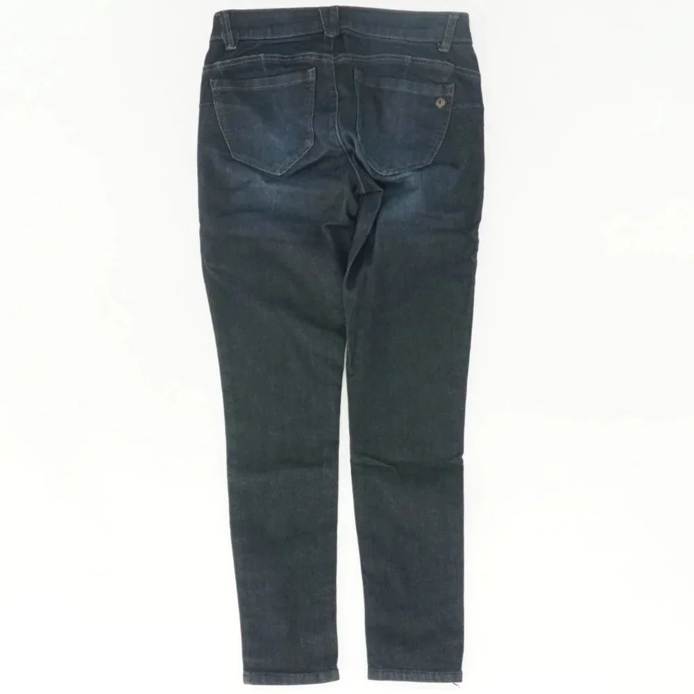 DEMOCRACY dark navy blue denim high rise skinny jean denim size 25 2 petite 2P - Picture 2 of 2